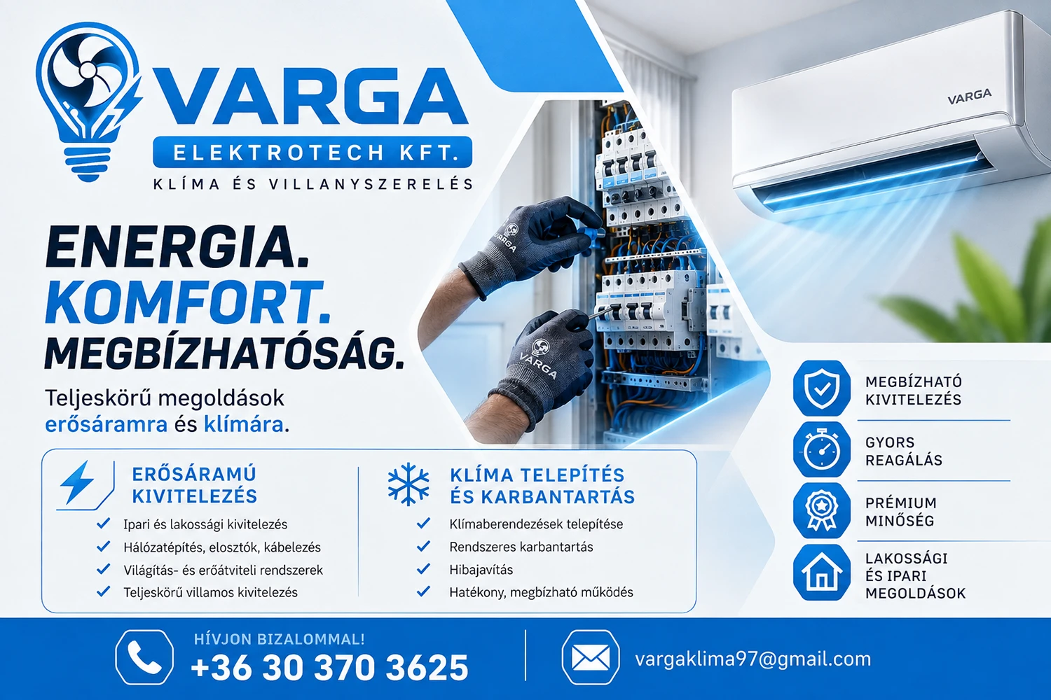 Varga Elektrotech Kft. - Klíma- és villanyszerelés | Dombóvár